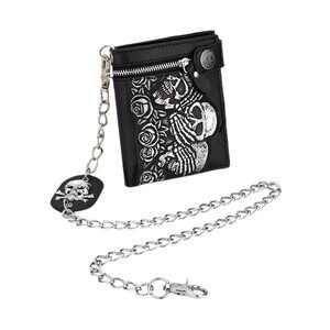 3387 Goth Chain Wallet Skull Biker Wallet Billfold Punk Skeleton Leather